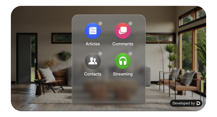 Click to open 'AR animation' experient Two blurred UI elements